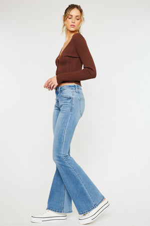 Kancan - Women's Mid-Rise Flare Boot Cut Jean - kc6102 - SaltTree