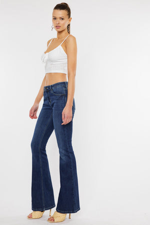 Kancan - Women's Mid-Rise Flare Boot Cut Jean - kc6102 - SaltTree