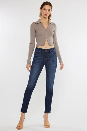 Kancan - Women's Mid Rise Super Skinny Jeans - Basic - KC7085 ST - SaltTree