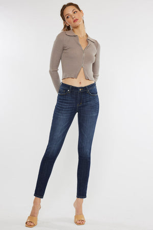 Kancan - Women's Mid Rise Super Skinny Jeans - Basic - KC7085 ST - SaltTree
