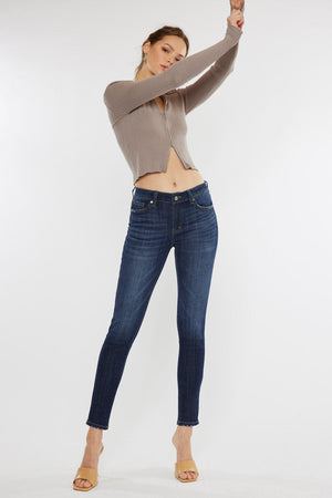 Kancan - Women's Mid Rise Super Skinny Jeans - Basic - KC7085 ST - SaltTree