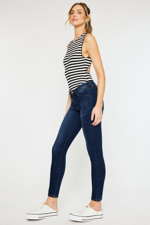 Kancan - Women's Mid Rise Super Skinny Jeans - Basic - KC7092 ST - SaltTree