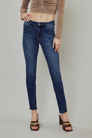 Kancan - Women's Mid Rise Super Skinny Jeans - Basic - KC7092 ST - SaltTree