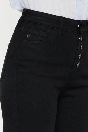 Kancan - Women's High Rise Button Fly Distressed Super Skinny Jeans - kc7273 - SaltTree