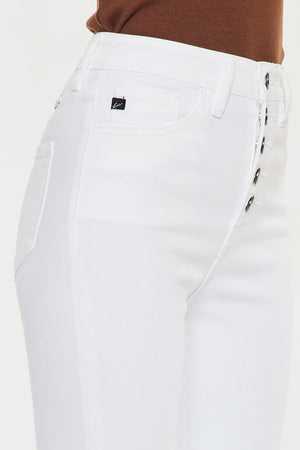 Kancan - Women's High Rise Button Fly Distressed Super Skinny Jeans - kc7273 - SaltTree