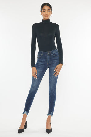 Kancan - Women's Mid Rise Distressed Ankle Skinny Jeans - kc7274st - SaltTree