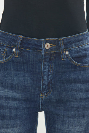 Kancan - Women's Mid Rise Distressed Ankle Skinny Jeans - kc7274st - SaltTree