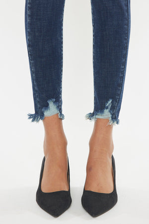 Kancan - Women's Mid Rise Distressed Ankle Skinny Jeans - kc7274st - SaltTree