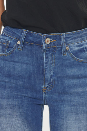 Kancan - Women's Mid Rise Distressed Ankle Skinny Jeans - kc7274st - SaltTree