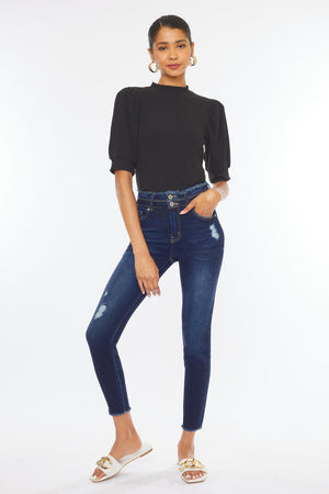 Kancan - Women's High Rise Ankle Skinny Jeans - KC7317 ST - SaltTree