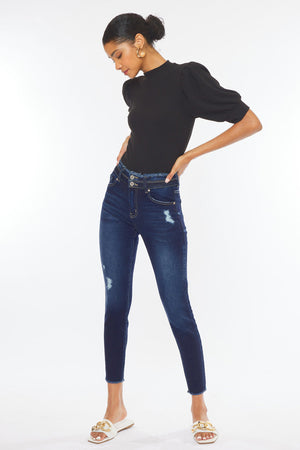 Kancan - Women's High Rise Ankle Skinny Jeans - KC7317 ST - SaltTree