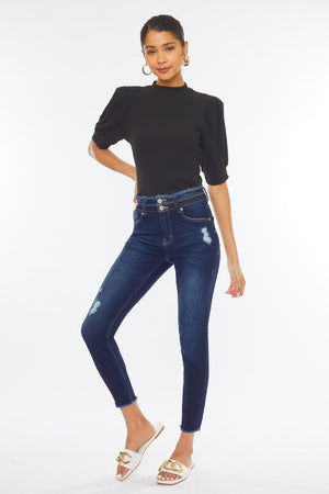 Kancan - Women's High Rise Ankle Skinny Jeans - KC7317 ST - SaltTree