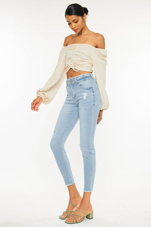 Kancan - Women's High Rise Ankle Skinny Jeans - KC7317 ST - SaltTree