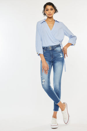Kancan - Women's High Rise Ankle Skinny Jeans - KC7317 ST - SaltTree
