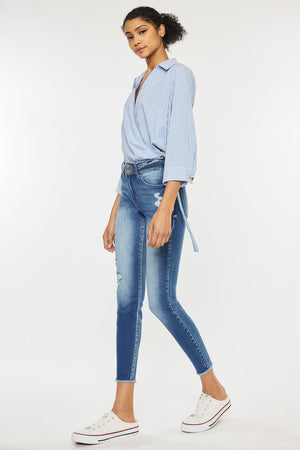 Kancan - Women's High Rise Ankle Skinny Jeans - KC7317 ST - SaltTree