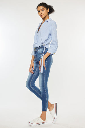 Kancan - Women's High Rise Ankle Skinny Jeans - KC7317 ST - SaltTree