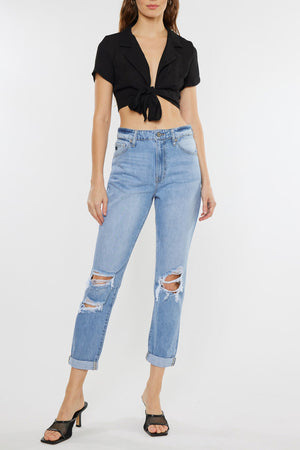 Kancan - Women's High Rise Mom Jeans - kc8579L *5118 - SaltTree