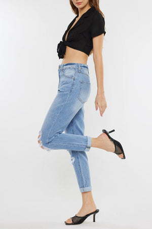 Kancan - Women's High Rise Mom Jeans - KC8579L-NV - SaltTree
