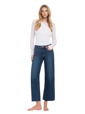 Vervet - Tummy Control Mid Rise Dark Wash Wide Leg Jeans (27.5" Inseam) - LV1311-SaltTree