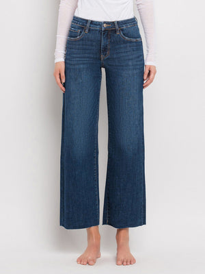 Vervet - Tummy Control Mid Rise Dark Wash Wide Leg Jeans (27.5" Inseam) - LV1311-SaltTree