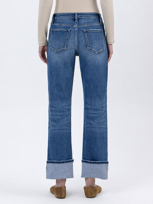 Vervet - High Rise Ankle Straight Jeans with 4" Single Cuff (28" Inseam) - LV1608-SaltTree