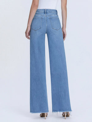 Vervet - High Rise Medium Wash Frayed Hem Wide Leg Jeans (32" Inseam) - LV1682-SaltTree