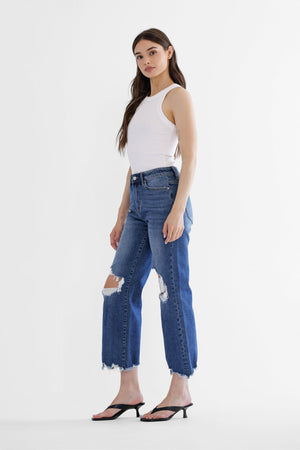 Mica Denim - 90's Vintage Crop Flare Jeans - MDP-F3048M - SaltTree