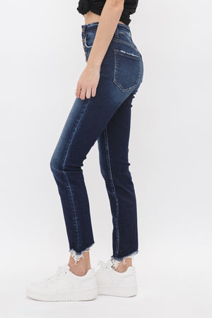 Mica Denim - Rivale Hig Rise Ankle Skinny W/ Button Up Jeans - MDP-S188DK - SaltTree