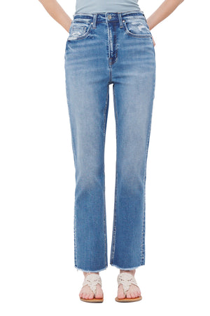 Mica Denim - Aniello Super High Rise Straight Leg Jeans - MDP-T203 - SaltTree