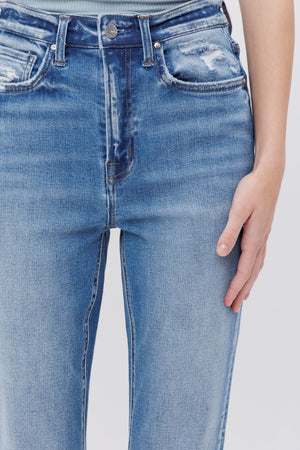 Mica Denim - Aniello Super High Rise Straight Leg Jeans - MDP-T203 - SaltTree