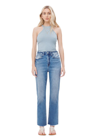 Mica Denim - Aniello Super High Rise Straight Leg Jeans - MDP-T203 - SaltTree