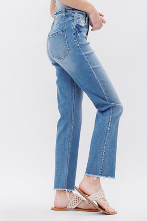 Mica Denim - Aniello Super High Rise Straight Leg Jeans - MDP-T203 - SaltTree