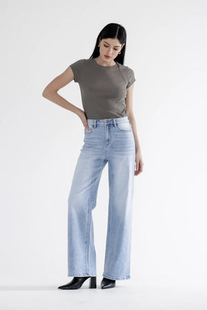 Mica Denim - Super High Rise Straight Leg Loose Fit Jeans - MDP-T3288 - SaltTree