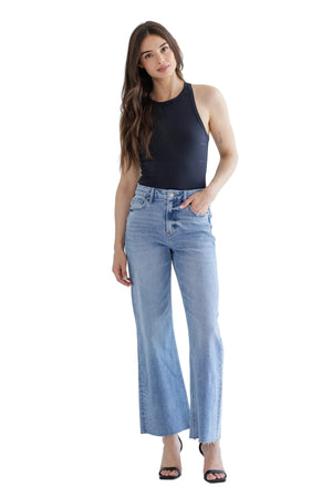 Mica Denim - Super Rise High Wide Leg JEans - MDP-W3388 - SaltTree