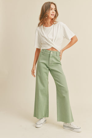 Miou Muse - Straight Wide Leg Denim Pants - MMP623 - SaltTree