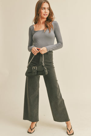 Miou Muse - Straight Wide Leg Denim Pants - MMP623 - SaltTree