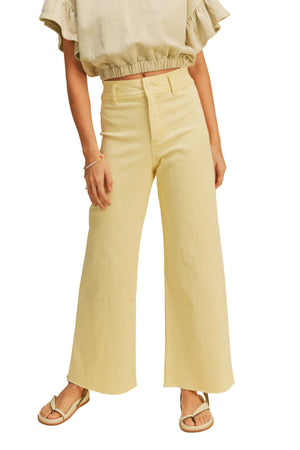 Miou Muse - High Rise Raw Hem Crop Wide Leg Pant - (29" Inseam) - MMP623-SaltTree