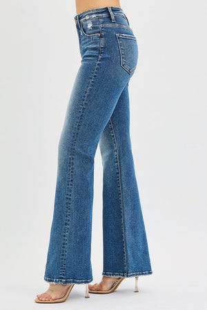 Risen Jeans - Tummy Control High Rise Flare Jeans - PF21348 - SaltTree