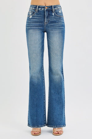 Risen Jeans - Tummy Control High Rise Flare Jeans - PF21348 - SaltTree