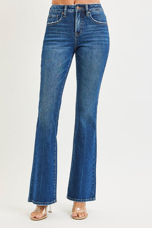 Risen Jeans - Tummy Control 4-Way Stretch High Rise Flare Jeans - PF21487 - SaltTree