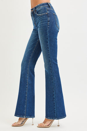 Risen Jeans - Tummy Control 4-Way Stretch High Rise Flare Jeans - PF21487 - SaltTree