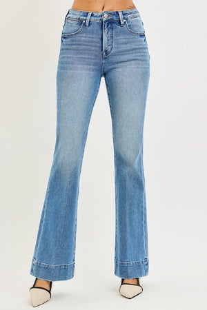 Risen Jeans - Mid-Rise Tummy Control 4-Way Stretch Flare Jeans (33" Inseam) - PF21652