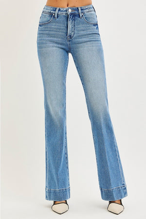 Risen Jeans - Mid-Rise Tummy Control 4-Way Stretch Flare Jeans (33" Inseam) - PF21652