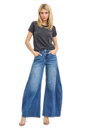 Risen Jeans - Slouchy Barrel Curvy Sideseam Jeans (30" Inseam) - PG21597-SaltTree