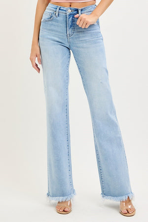Risen Jeans - Tummy Control High Rise Long Straight Jeans (34" Inseam) - PS21108