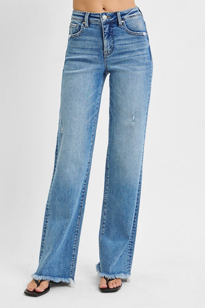 Risen Jeans - Tummy Control High Rise Long Straight Jeans - PS21108 - SaltTree