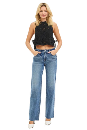 Risen Jeans - Mid-Rise Tummy Control 4-Way Stretch Straight Leg Jeans (32.5" Inseam) - PS21654