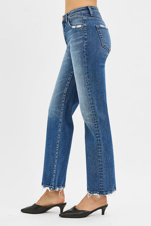 Risen Jeans - Tummy Control High Rise Ankle Straight Jeans (30" Inseam) - PSA21417-SaltTree