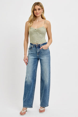 Risen Jeans - High Rise Wide Leg Baggy Jeans - PW21125 - SaltTree