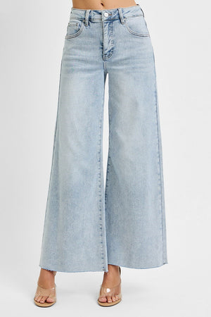 Risen Jean - High Rise Ankle Wide Palazzo Jeans - PWA21038L - SaltTree
